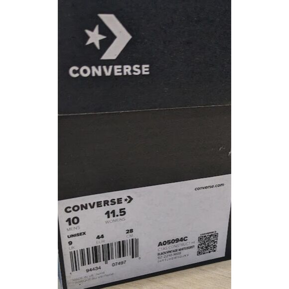 Converse CTAS Construct Black & White Unisex High Top Shoes M10 W11.5 NIB - Picture 12 of 14